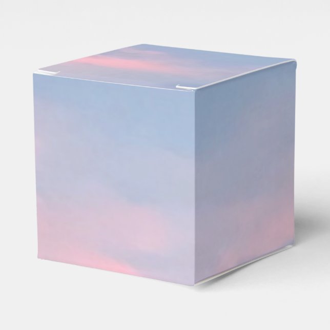Customizable Pink Clouds Favor Boxes (Front Side)