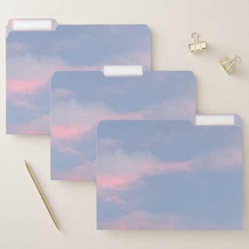 Customizable Pink Clouds File Folder