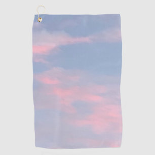 Customizable Pink Clouds Golf Towel