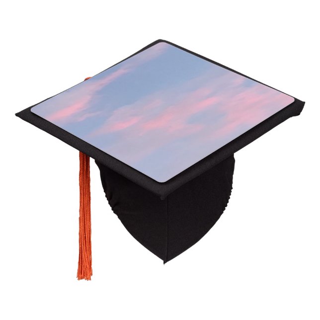Customizable Pink Clouds Graduation Cap Topper (Angled)