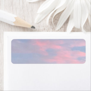 Customizable Pink Clouds Label