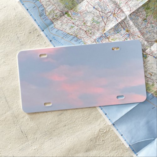 Customizable Pink Clouds License Plate
