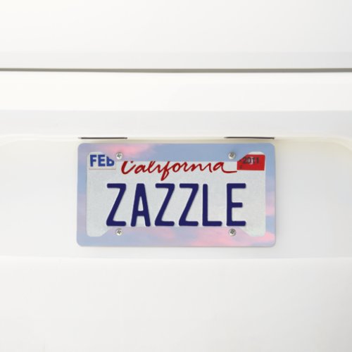 Customizable Pink Clouds License Plate Frame