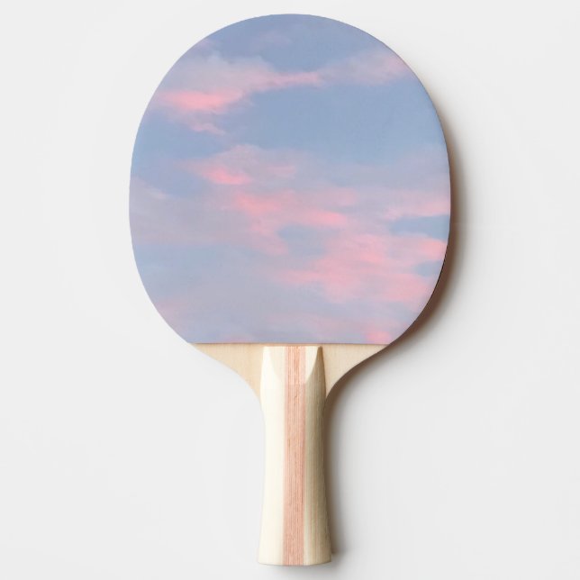 Customizable Pink Clouds Ping Pong Paddle (Front)