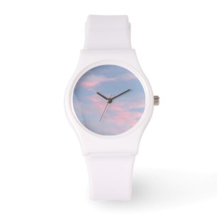 Customizable Pink Clouds Watch