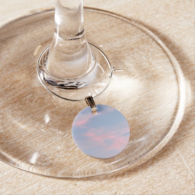 Customizable Pink Clouds Wine Charm (In Situ)