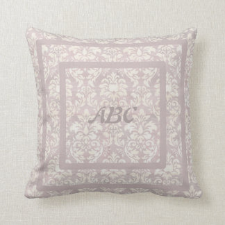 Customizable Pink Damask Throw Pillow