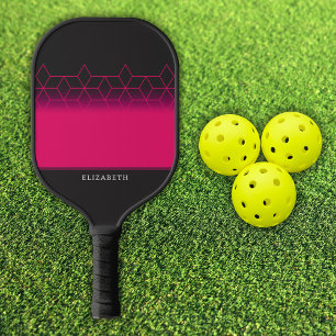 Customizable Pink Diamond Pattern Pickleball Pickleball Paddle