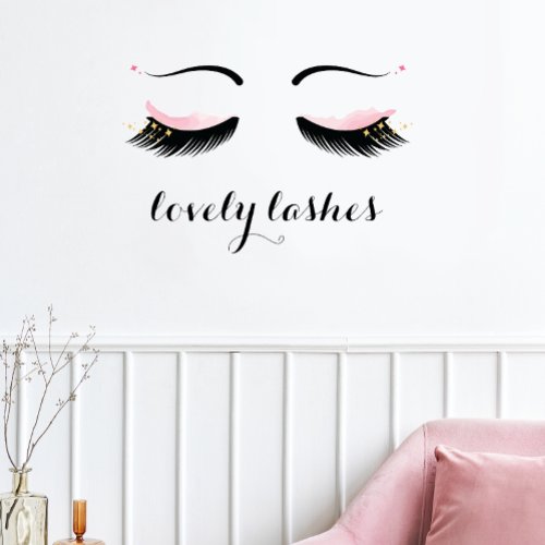 Customizable Pink Eyelashes Wall Decal