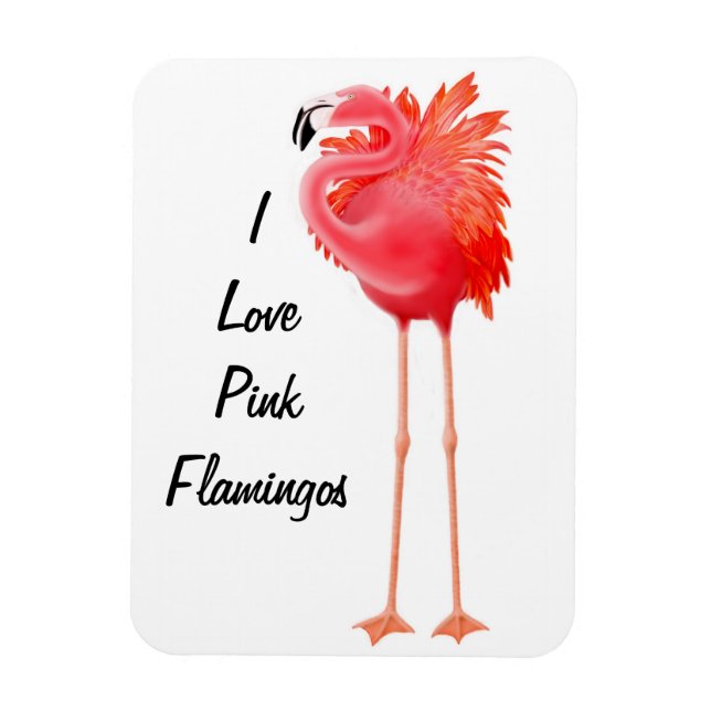 Customizable Pink Flamingo Bird Premium Magnet (Vertical)