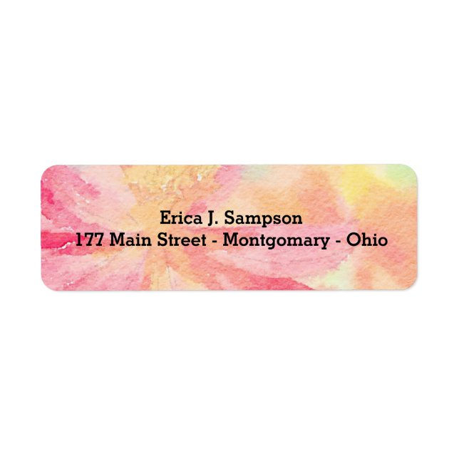 Customizable Pink Floral Watercolor Labels (Front)