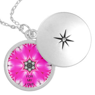 Customizable Pink Flower for my Love Necklaces