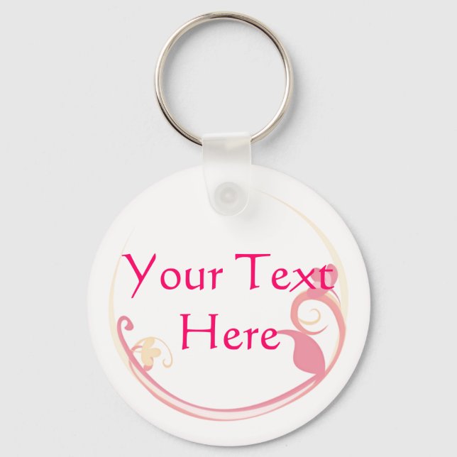 Customizable Pink Flower Keychain (Front)