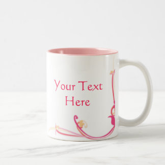 Customizable Pink Flower Mug