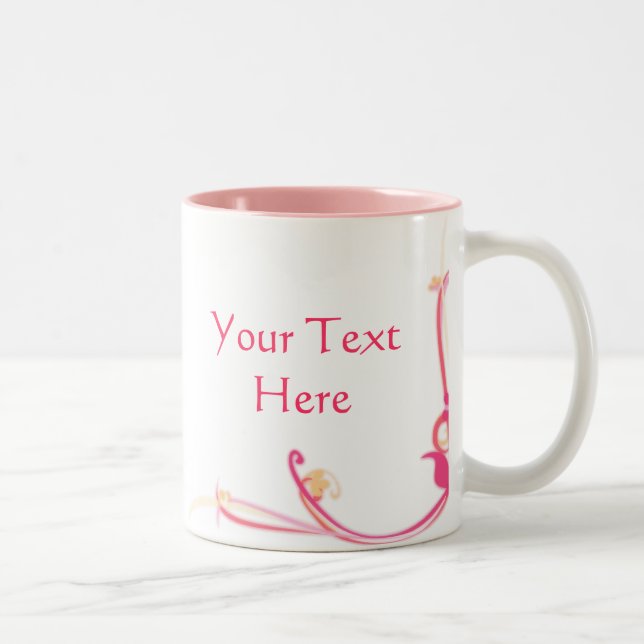 Customizable Pink Flower Mug (Right)