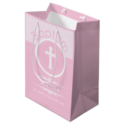 Customizable Pink Girl Child of God Baptism Medium Gift Bag