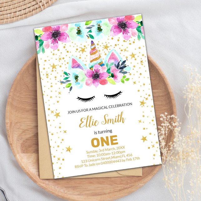 Customizable Pink & Green Unicorn Cards (Pink Green Unicorn Cards)