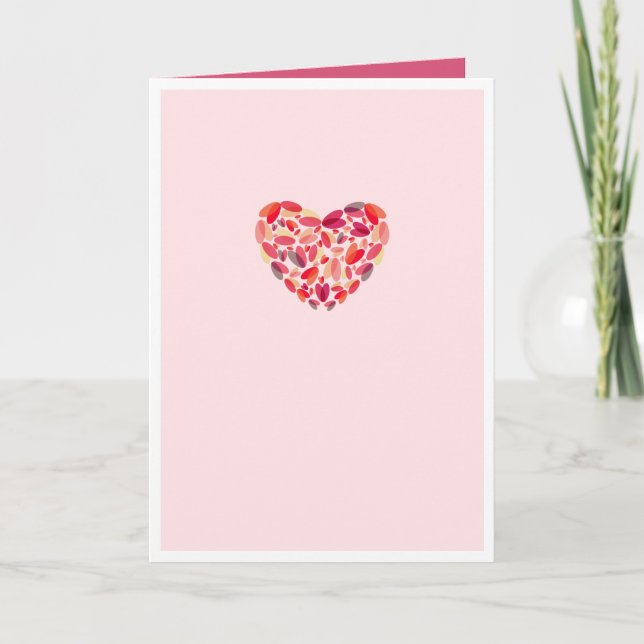 Customizable Pink Heart Art Blank Greeting Card (Front)