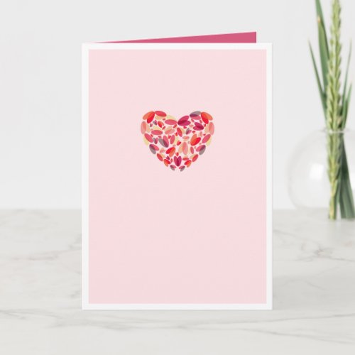 Customizable Pink Heart Art Blank Greeting Card