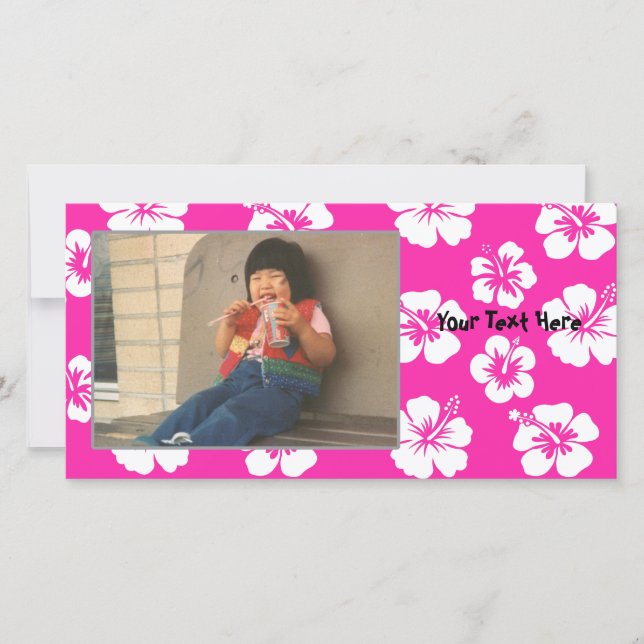 Customizable Pink Hibiscus Photocard (Front)