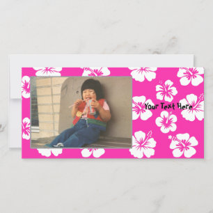 Customizable Pink Hibiscus Photocard