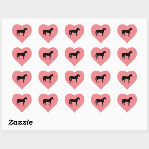 Customizable Pink Horse Heart Sticker Sheet