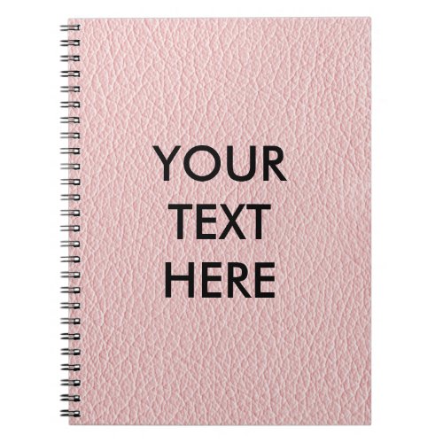 Customizable Pink Leather Background Notebook