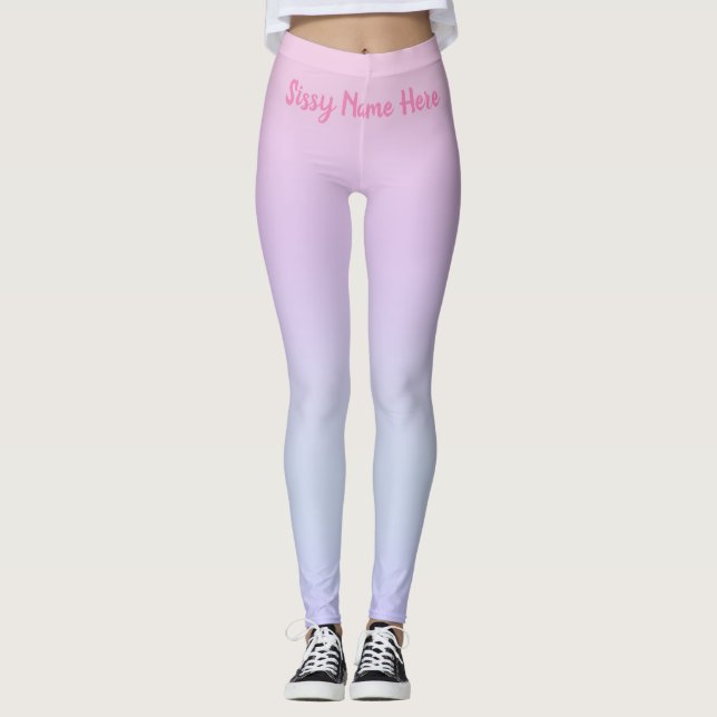 Customizable Pink Leggings for Soft Femboy Sissies (Front)
