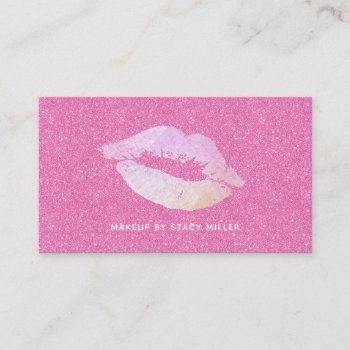 Customizable Pink Lipstick Kiss Business Cards by MsRenny at Zazzle