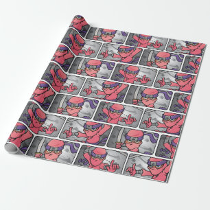 Customizable Pink Ninja Wrapping Paper