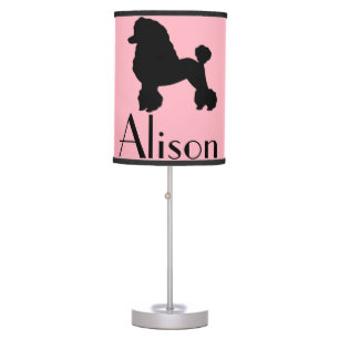 Customizable Pink Poodle Skirt Table Lamp
