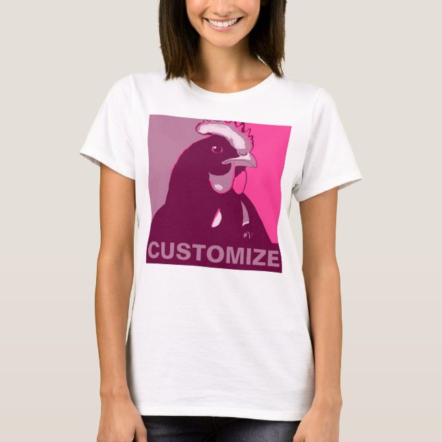 Customizable! Pink Pop Art Inspired Chicken Tshirt (Front)