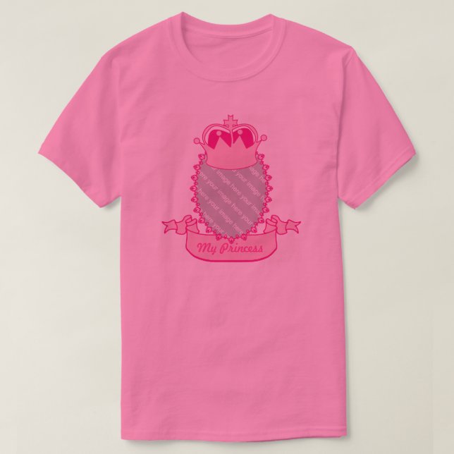 Customizable Pink Princess Crown Photo T-shirt (Design Front)