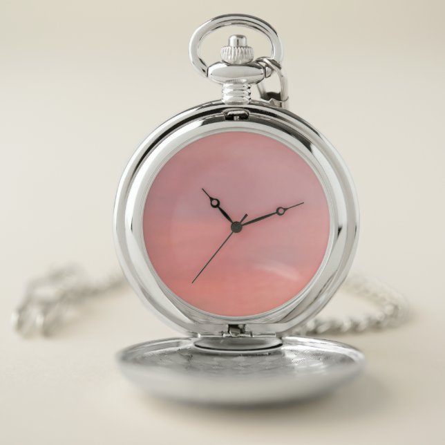 Customizable Pink & Purple Sky Pocket Watch (Inside)