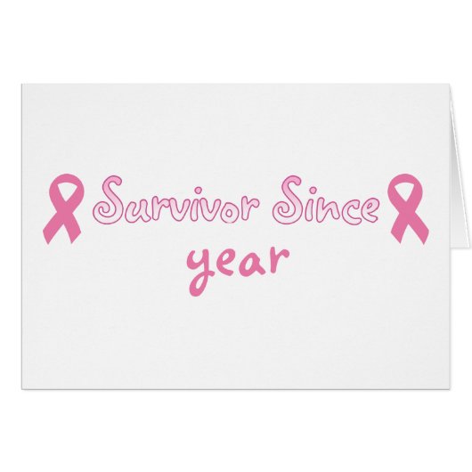 Customizable Pink Ribbon Card (Front Horizontal)