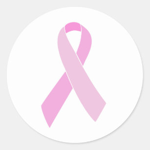 Customizable Pink Ribbon Classic Round Sticker