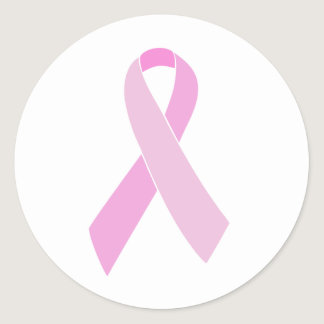 Customizable Pink Ribbon Classic Round Sticker
