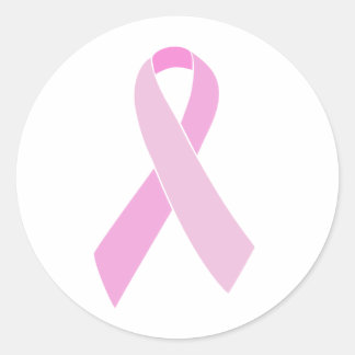Customizable Pink Ribbon Classic Round Sticker