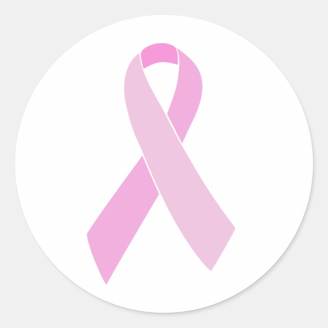 Customizable Pink Ribbon Classic Round Sticker (Front)
