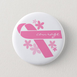 Customizable Pink Ribbon Pinback Button