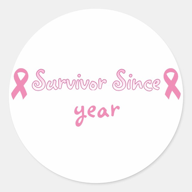 Customizable Pink Ribbon Sticker (Front)