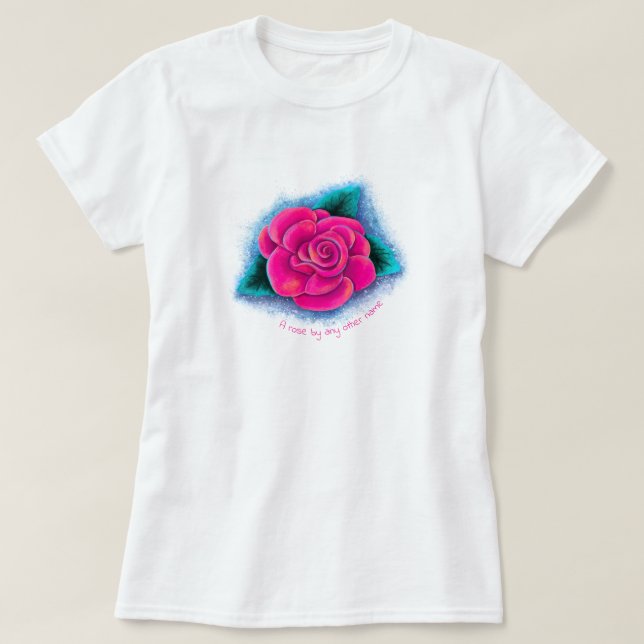 Customizable Pink Rose T-Shirt (Design Front)