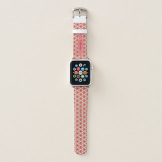Customizable Pink Rosette Pattern Apple Watch Band