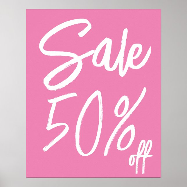 Customizable Pink Sale Sign for Retail Store  (Front)