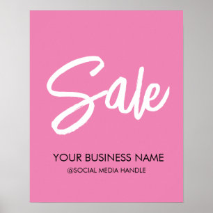 Customizable Pink Sale Sign with Business Name