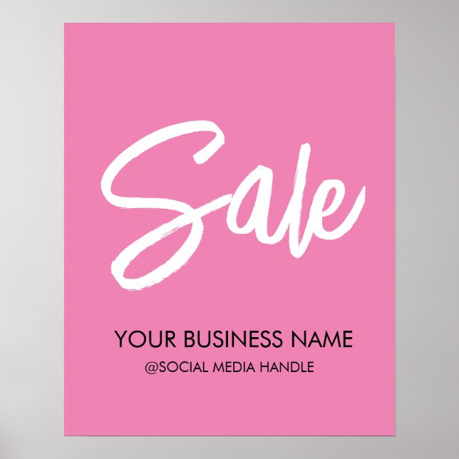 Customizable Pink Sale Sign with Business Name  (Front)