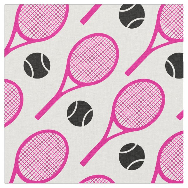 Customizable pink tennis rackets (see description) fabric (Close Up)
