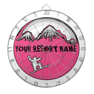 Customizable pink theme snowboard dart board