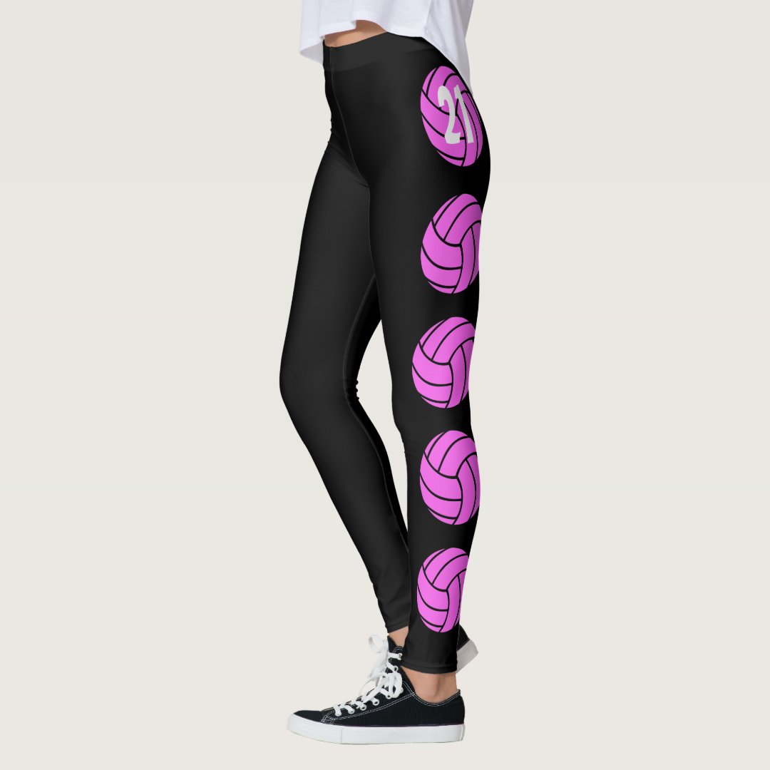 Customizable Pink Volleyball Leggings Zazzle