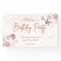 Customizable Pink Watercolor Birthday